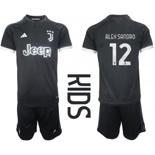 Maillot de foot Juventus Alex Sandro #12 Troisième enfant 2023-24 Manches Courte (+ pantalon court)